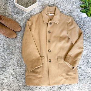 Jcrew Wool Coat Camel Button Down Petite M